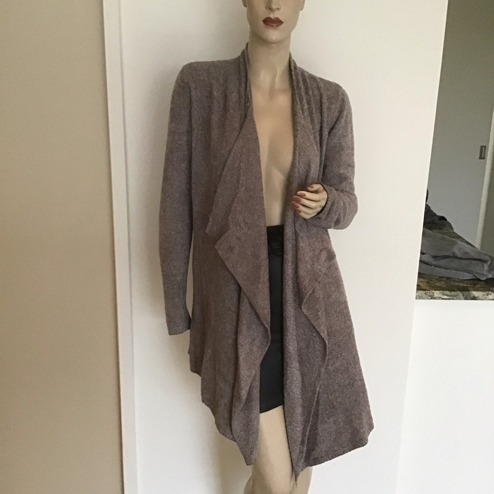 Barefoot Dreams Gray Bamboo Cozy Chic Lite Long Open Front Cardigan Sweater S/M